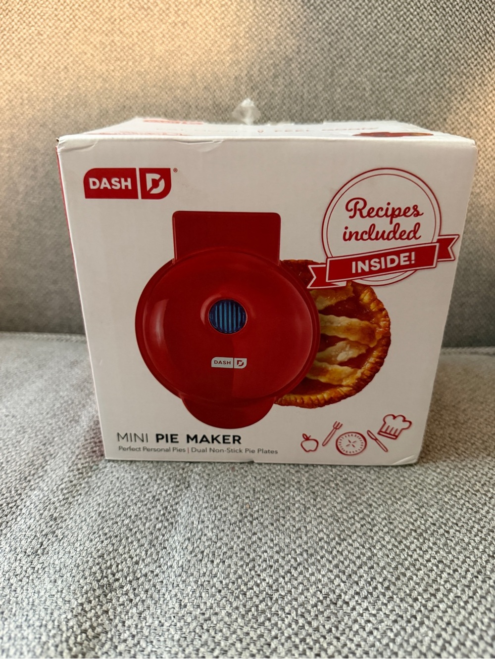 Dash Red Mini Pie Maker opened box for pics
